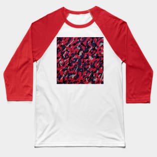 Camouflage - Dark Red Blue Baseball T-Shirt